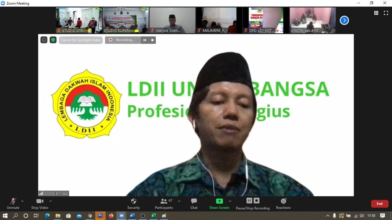 DPW LDII Provinsi Nusa Tenggara Timur menyelenggarakan Seminar secara Luring maupun Daring dengan tema : “Penguatan Ekonomi Umat Pada Era Pandemi Covid-19”